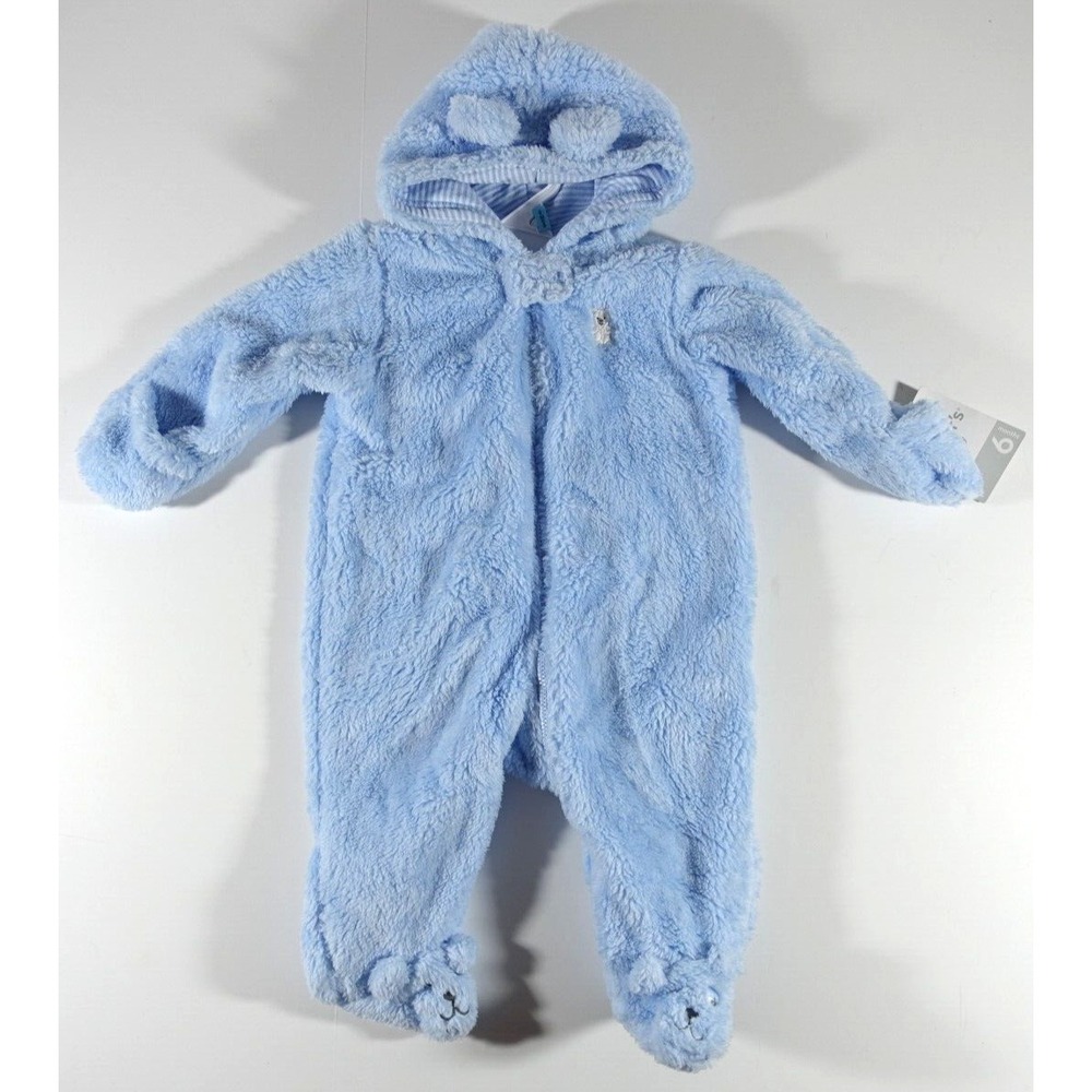 Carters Infant Sherpa Pram Suit Boys 6 Month Blue